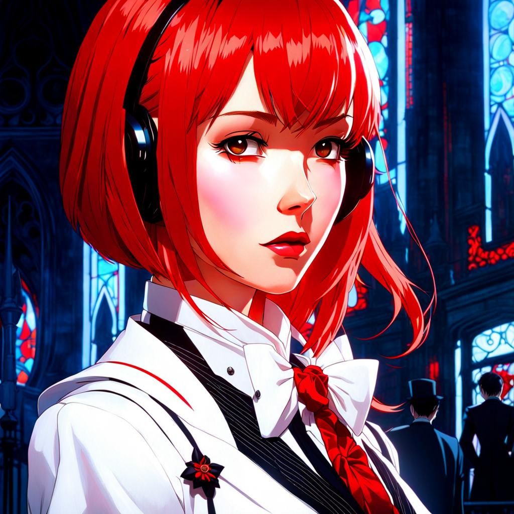 Victorian Gothic Portrait of a Girl in Anime Style