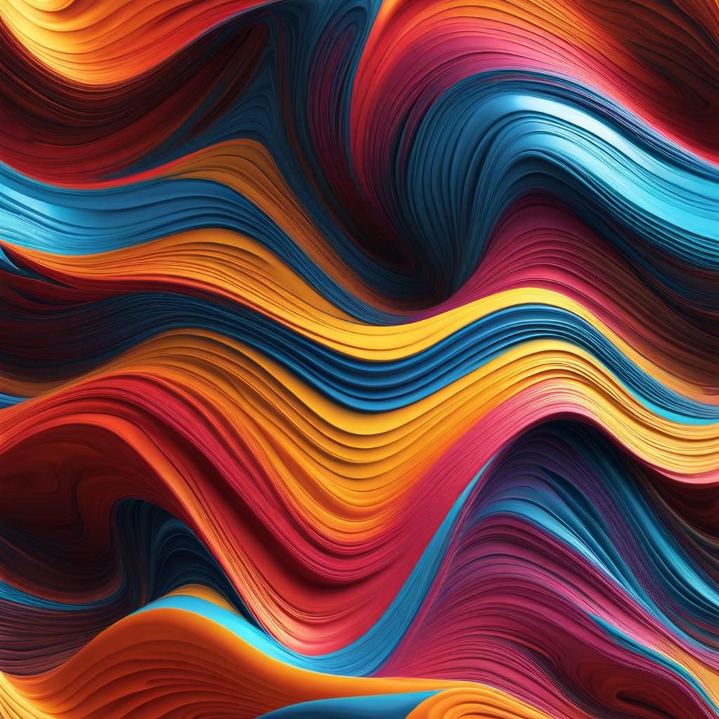 Dramatic 3D Impasto Abstract Fractal Art