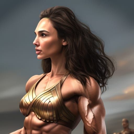 Gal Gadot as a Bodybuilder: Photorealistic Art