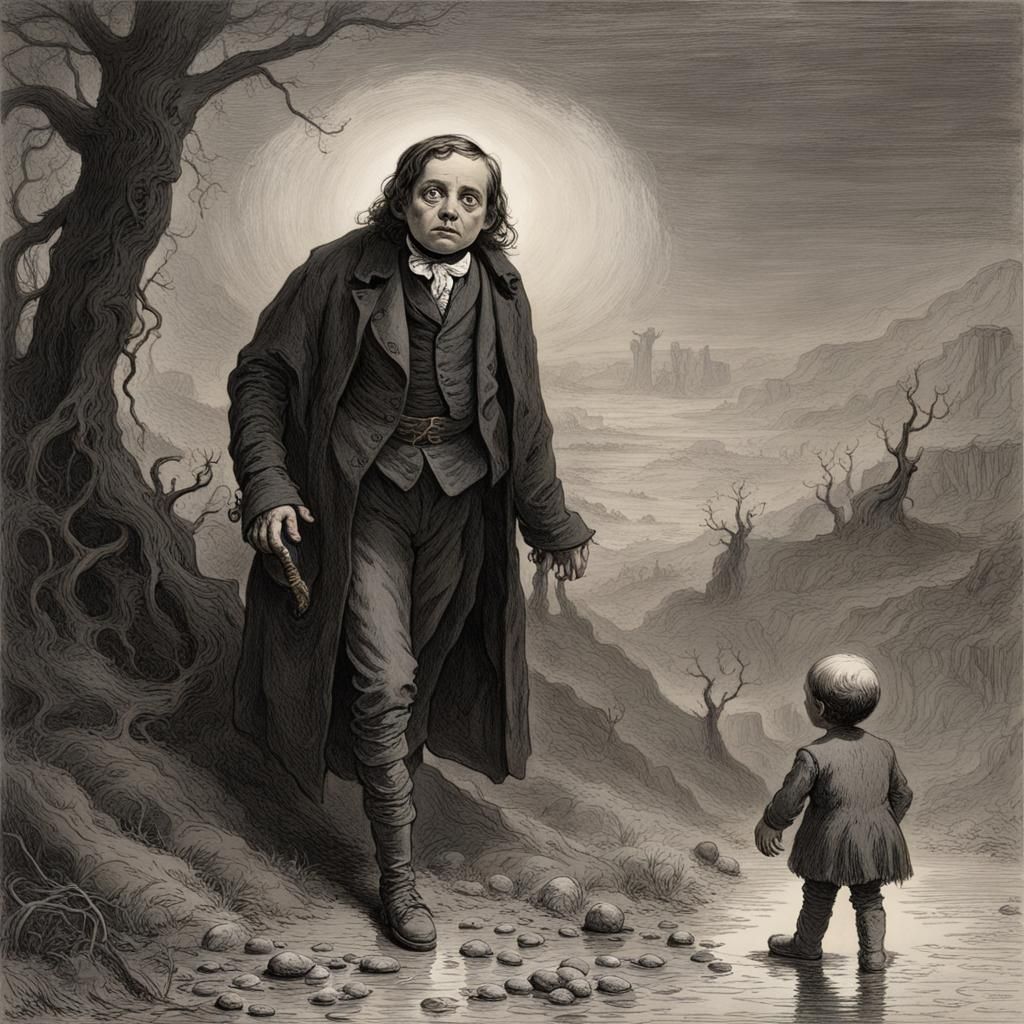 Horror Tom Thumb in Gustave Doré Style