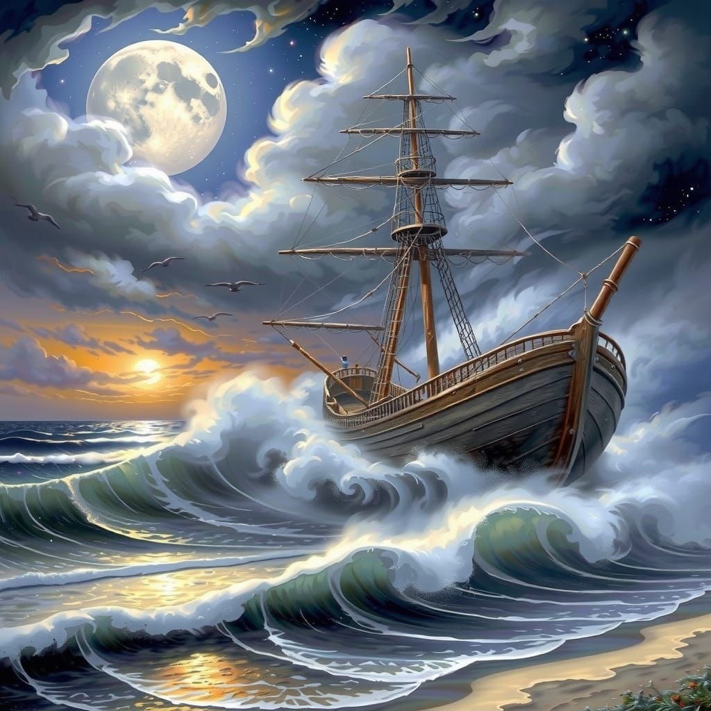 Winter Wonderland Under Harvest Moonlight