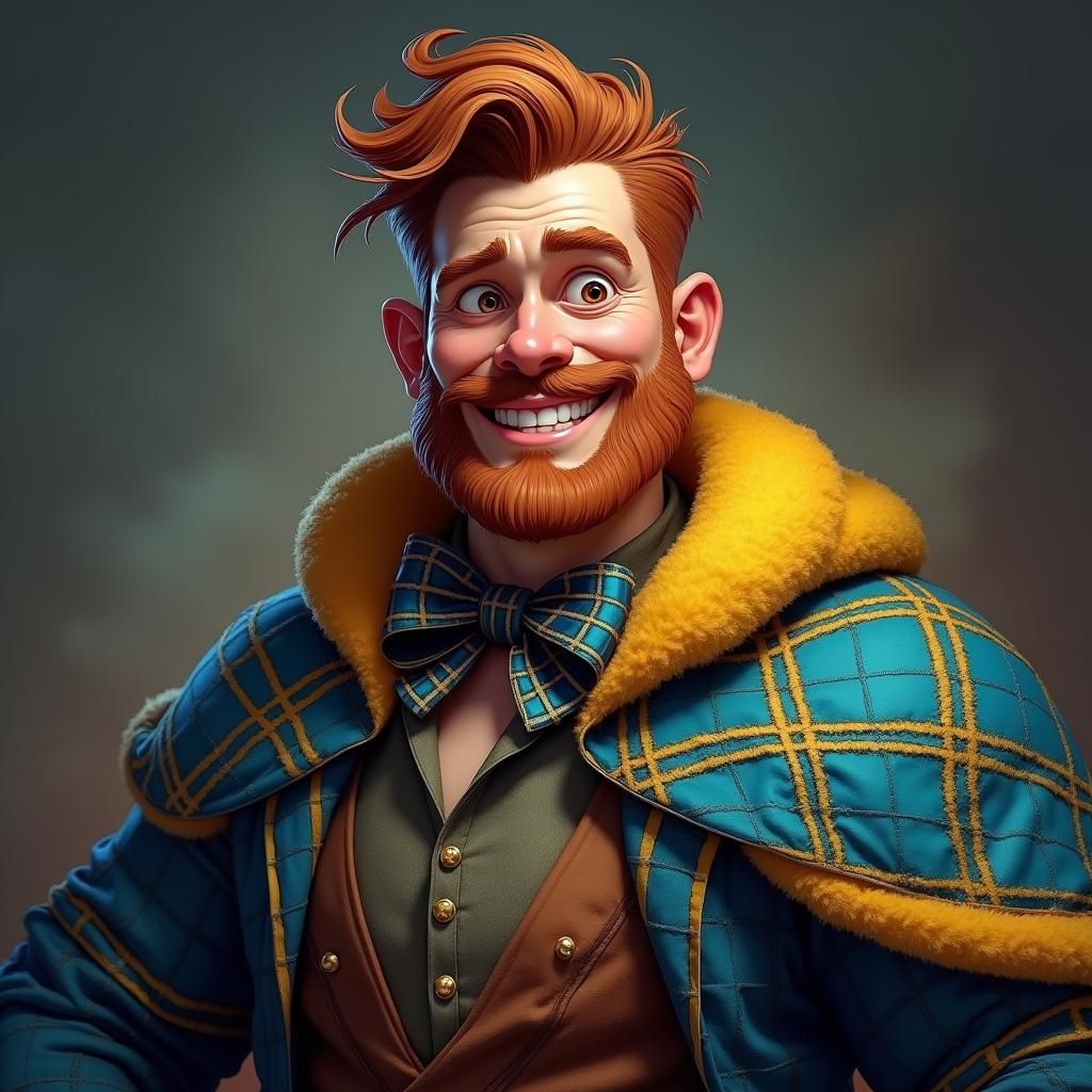 Dungeon Master with Plaid Cloak: Fantasy Concept Art
