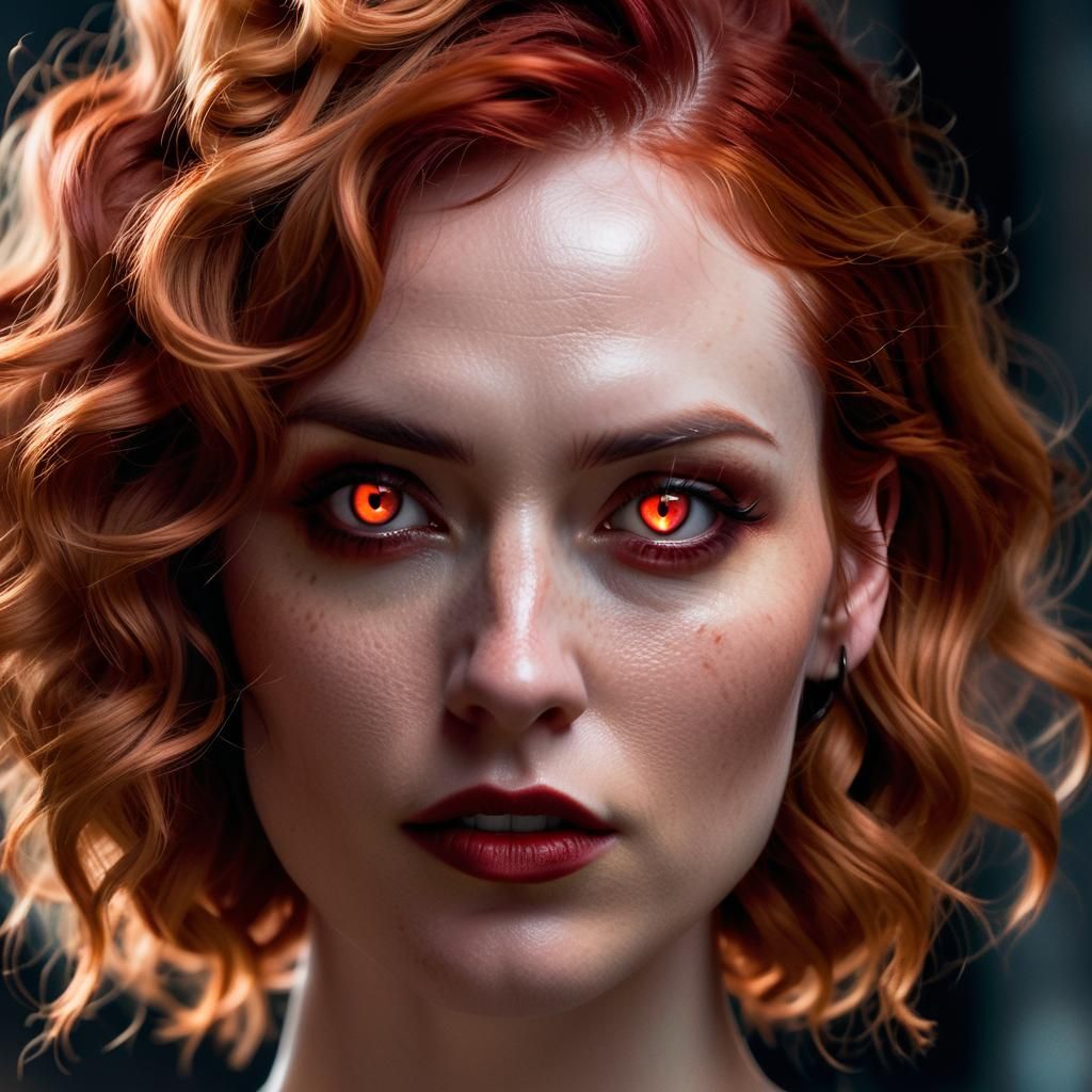 Demonic Woman Portrait in Dark Fantasy Style