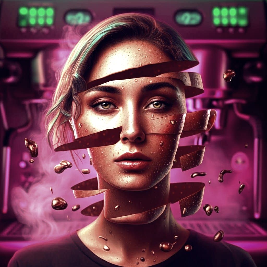 Surreal Cola Slice Face Photo Manipulation