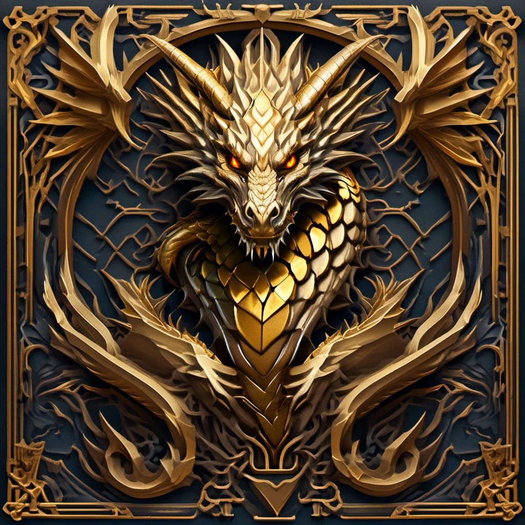 Golden Dragon Album Cover Avatar Portrait