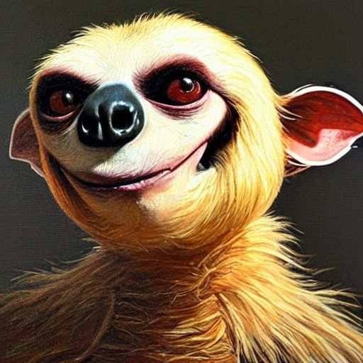 Sid the Sloth: Oil Painting by Gurney
