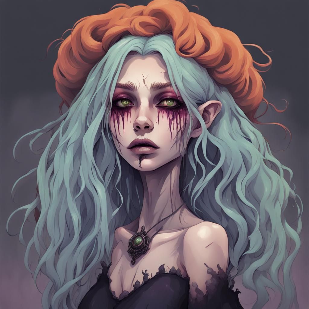 Mortifying Witch in Decaying Victorian Dress