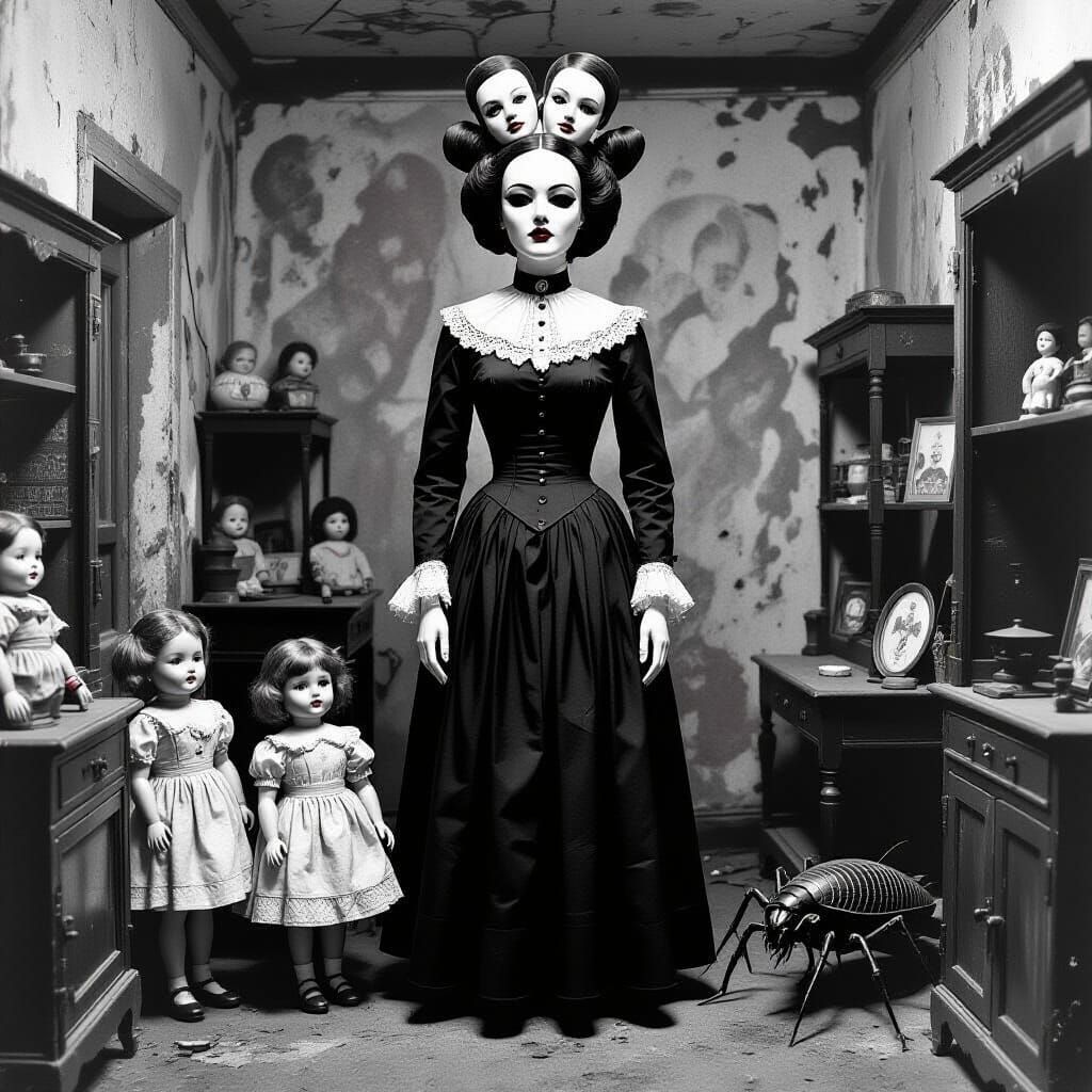 Hallucinatory Mannequin Hybrid in Abandoned Shop