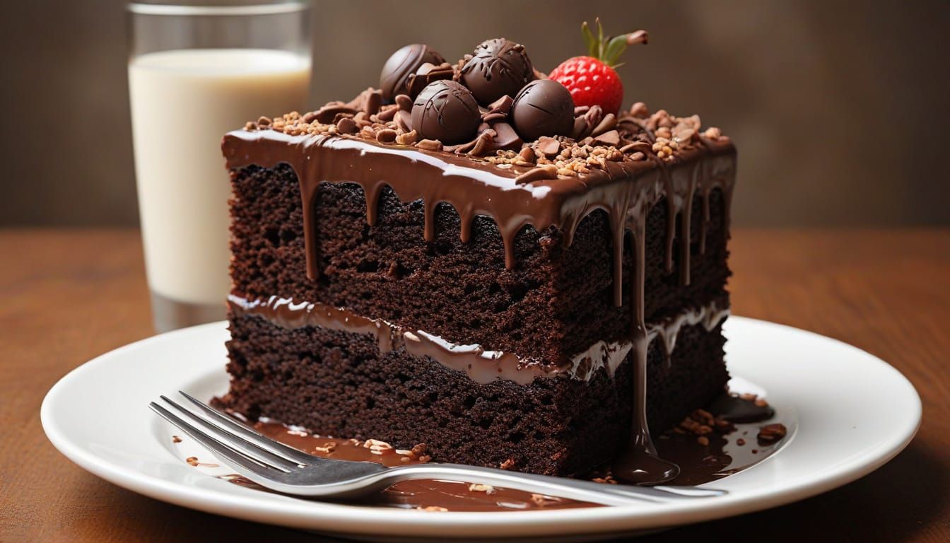 Chocolate Man's Decadent Dessert: An Impasto Oil Painting