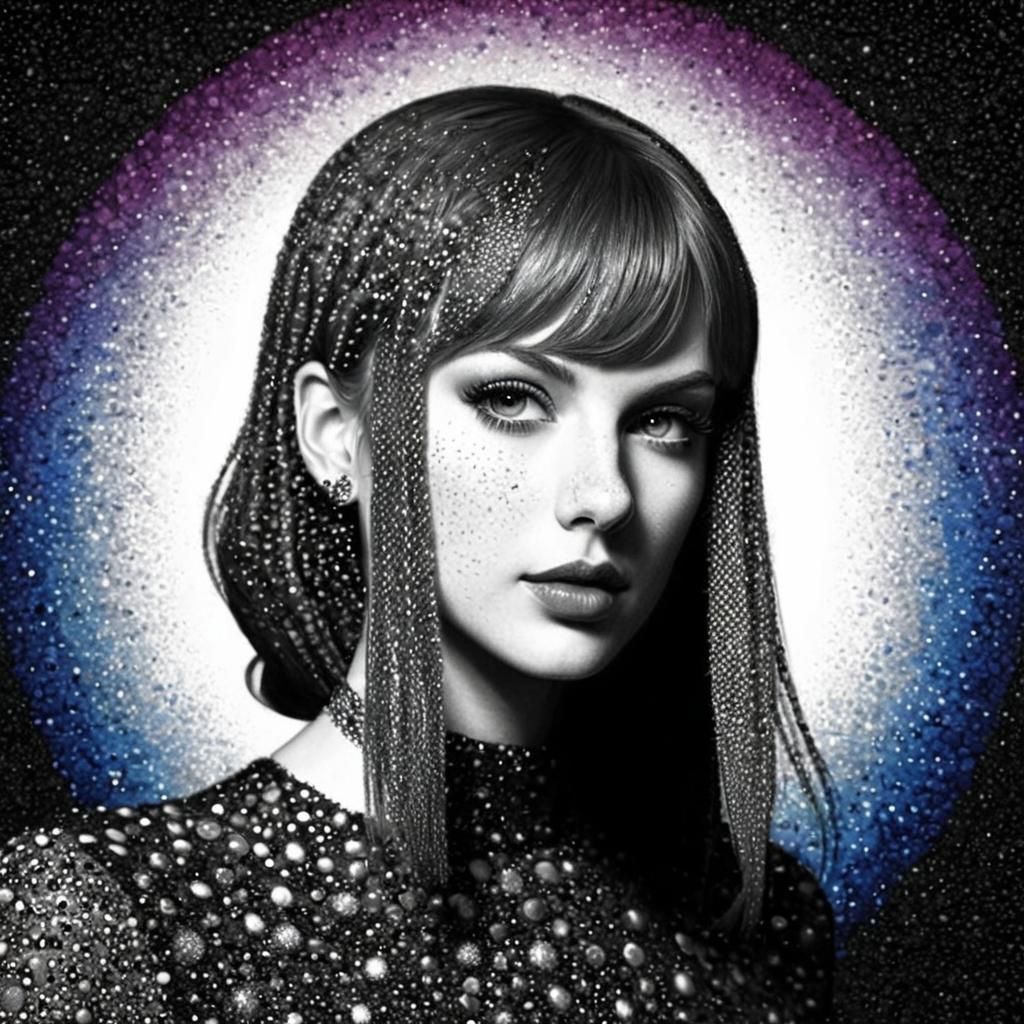 Dots of Wonder: A Captivating Pointillism Portrait of Taylor Swift