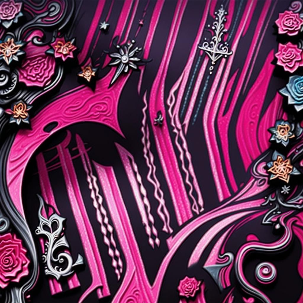 Striped Pattern with Silver Tiara and Roses