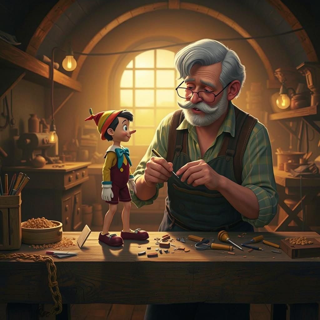 Pinocchio and Geppetto