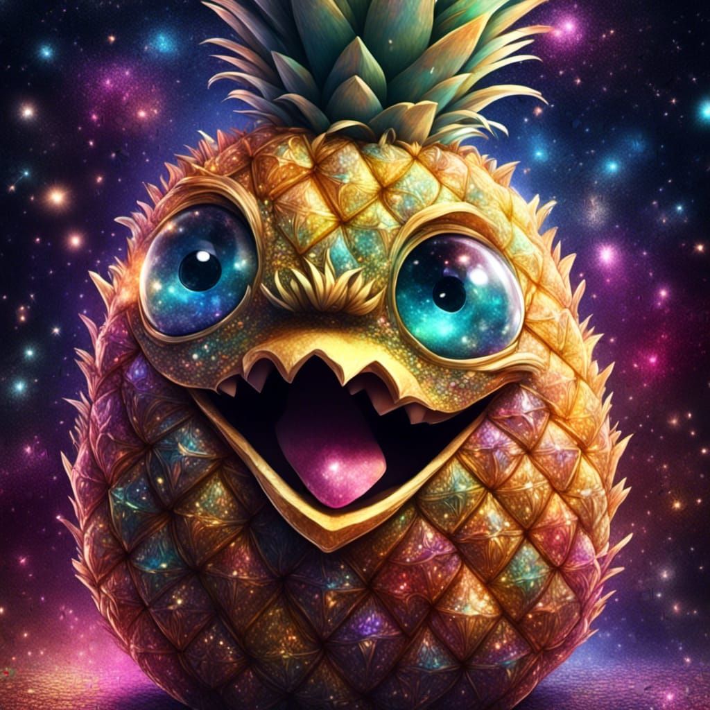 Whimsical pineapple art