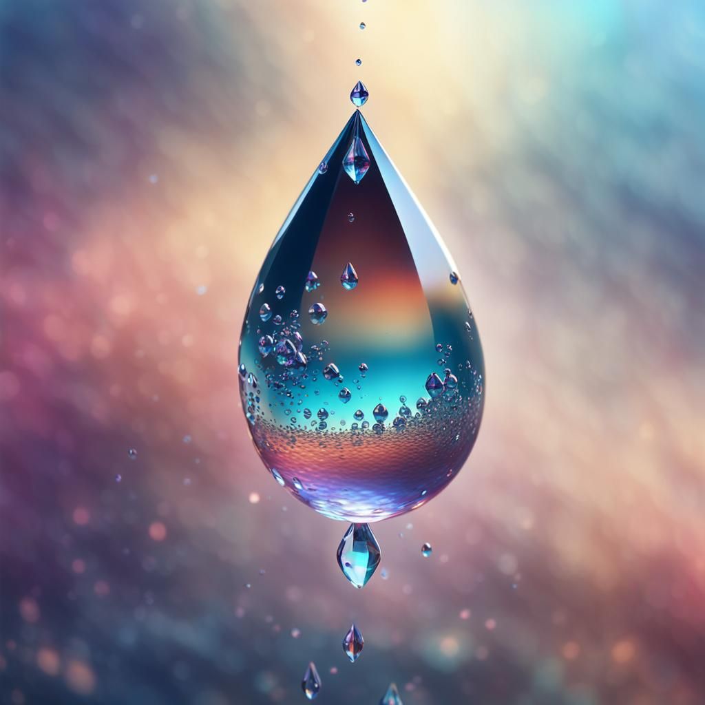 Delicate Teardrop Reveals Microscopic World in Matte Paintin...