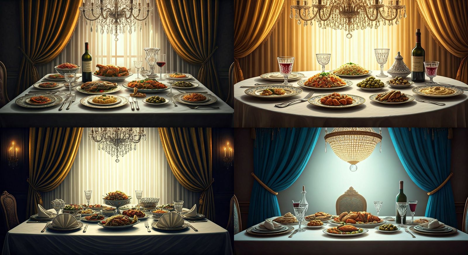 Luxurious Shabbat Table Setting in Vibrant Colored Pencil Ar...