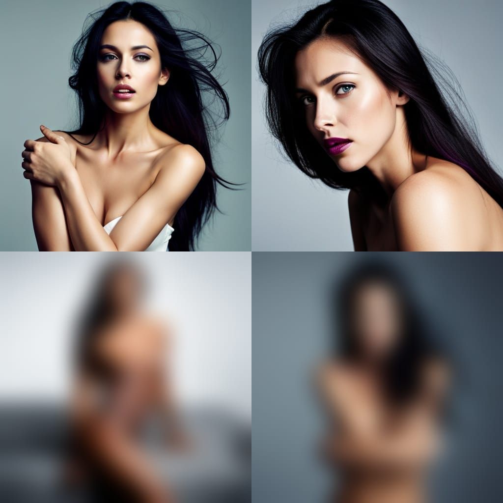 Professional Portrait of a Beautiful Woman with Purple Eyes