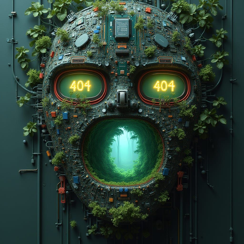 Digital Entity in Error 404 Dystopia