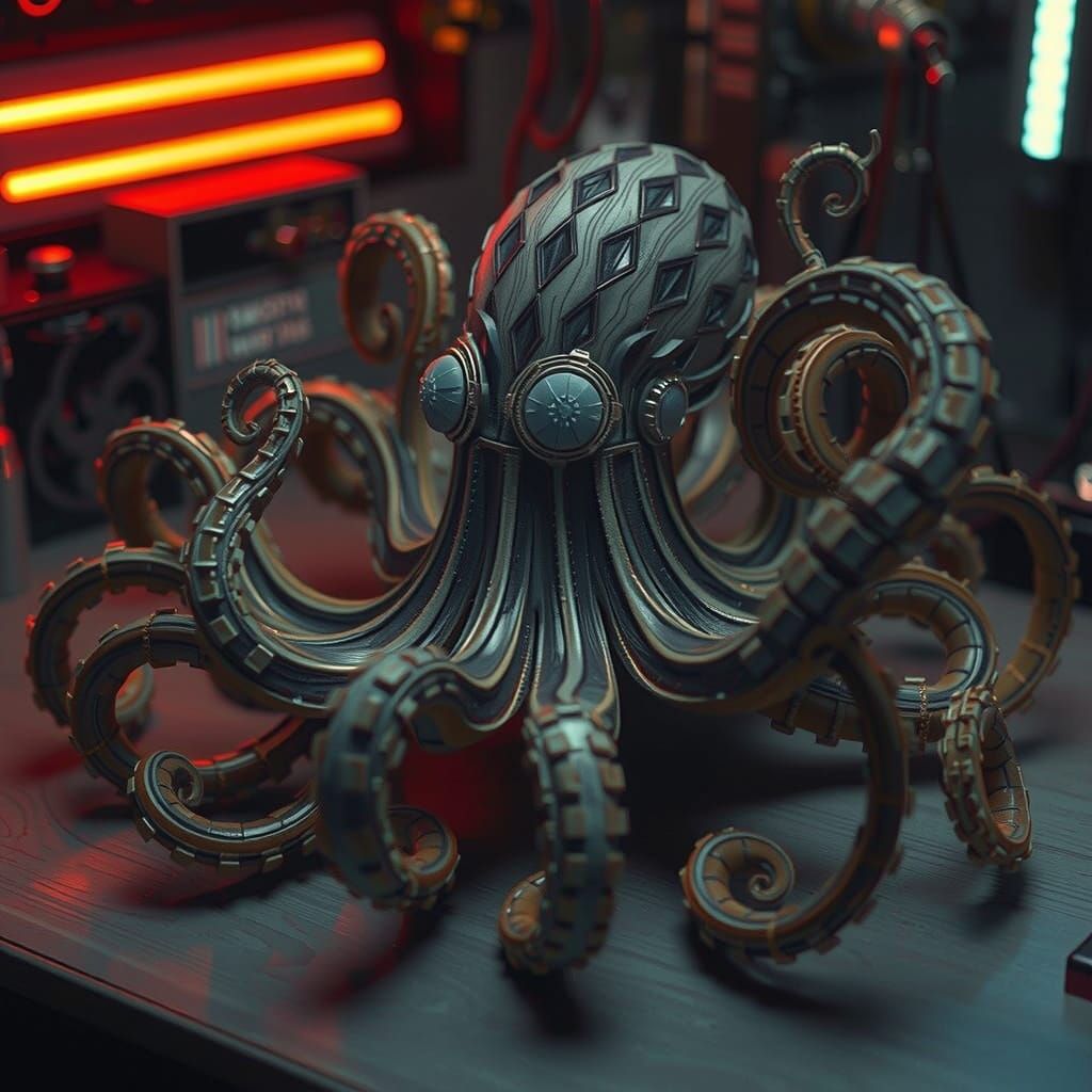 Bio-Machine Octopus Crafted From Pencils