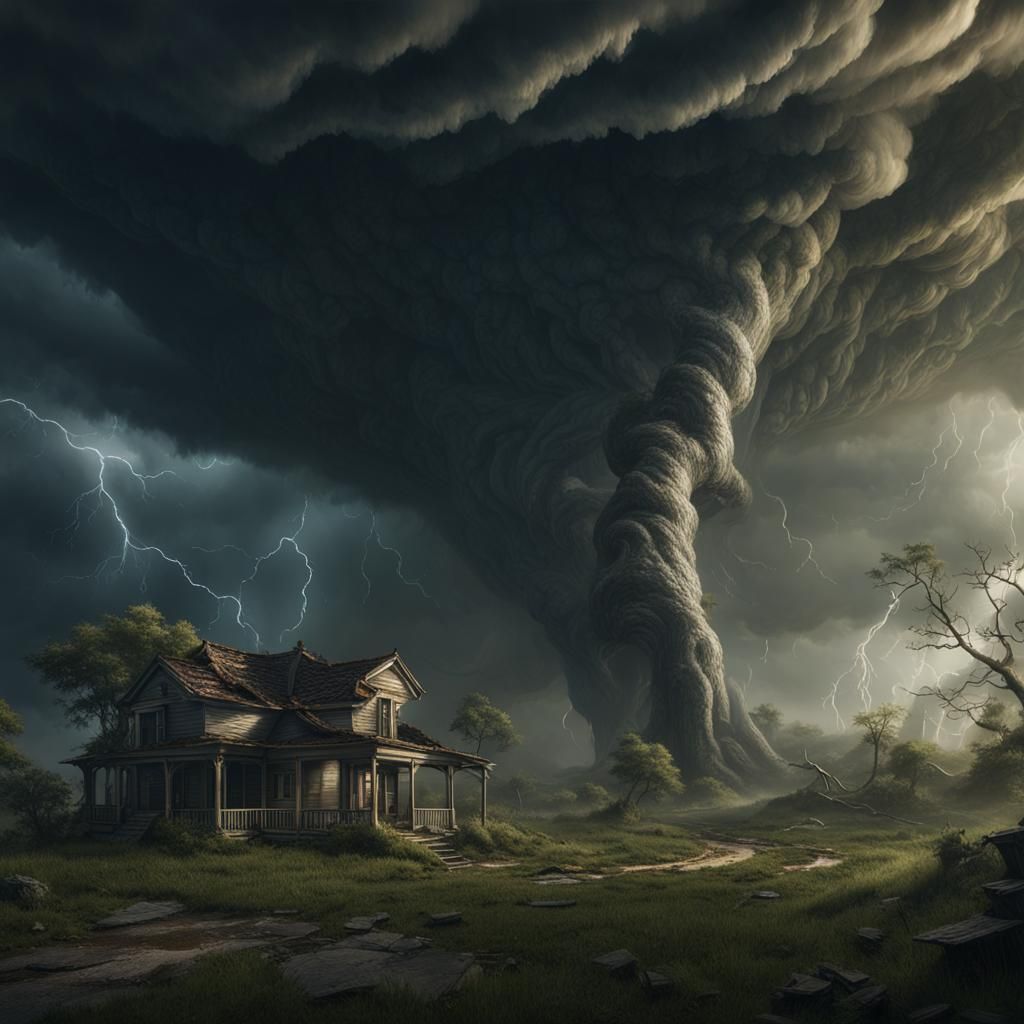 Tornadoes: Nature's Fury in Detailed Matte Painting
