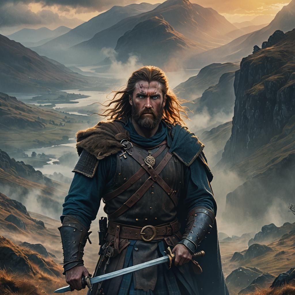 William Wallace Illustration in Epic Fantasy Style