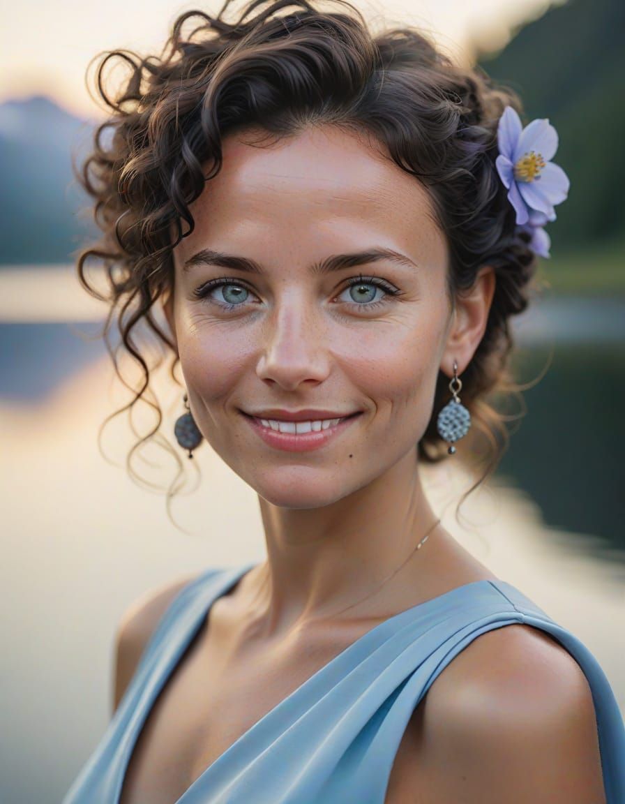 Elegant Swedish Woman in a Close-up Portrait