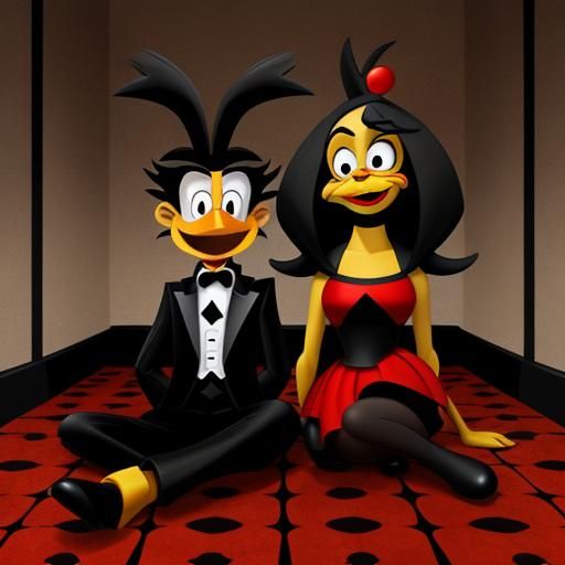 Daffy Duck and Bugs Bunny in Gothic Style
