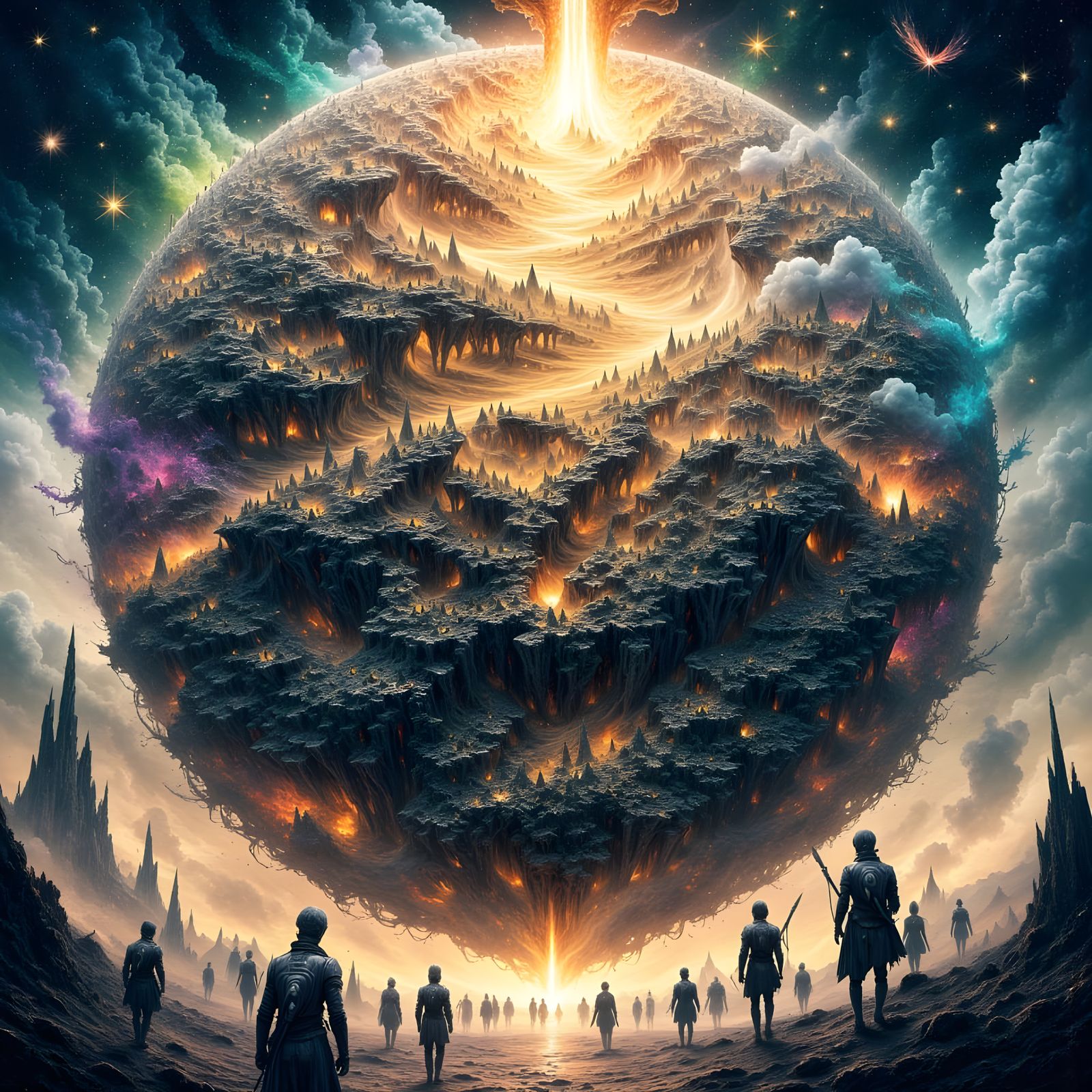 Epic Battle on Fractured Spherical World