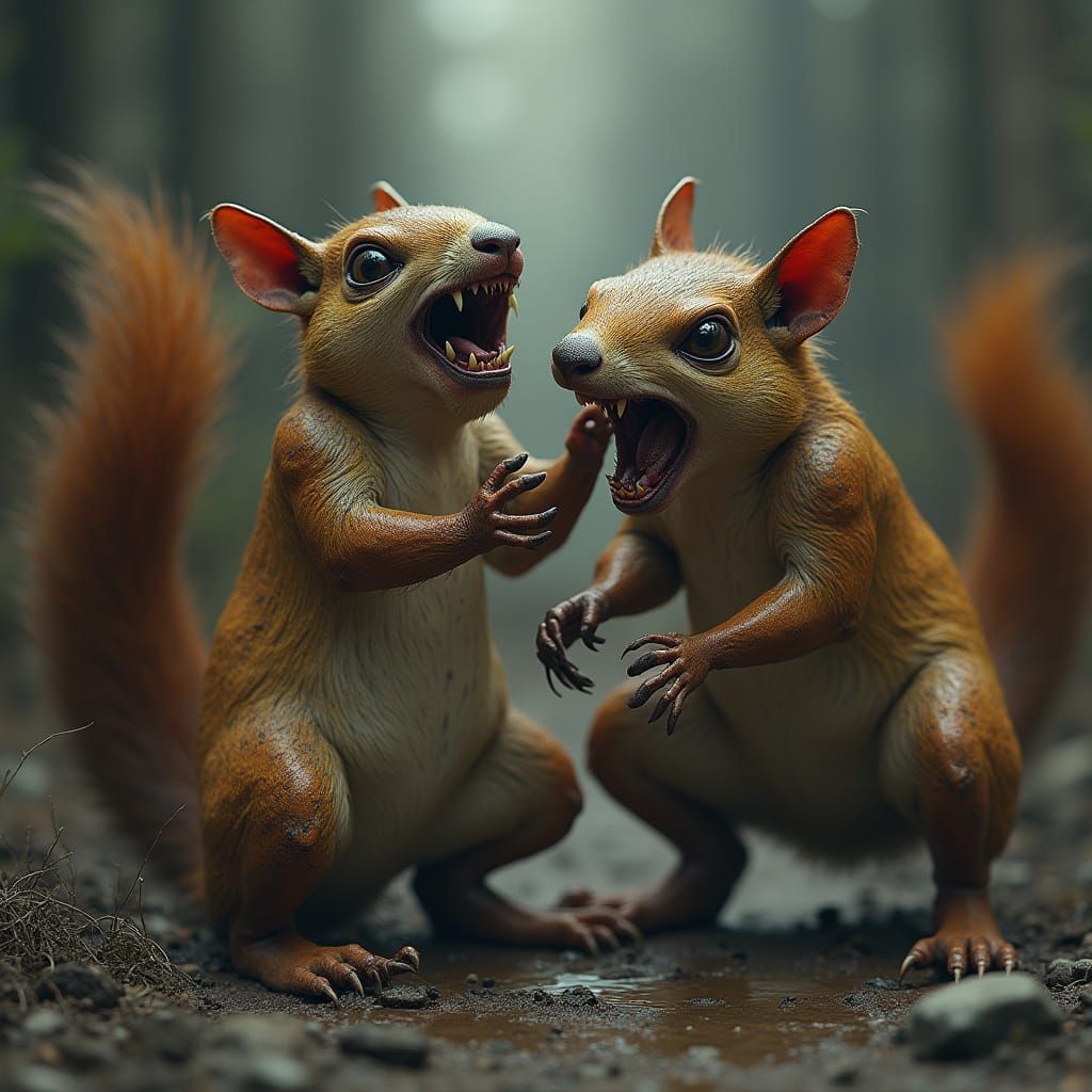 Mutated Squirrels in Post-Apocalyptic Landscape