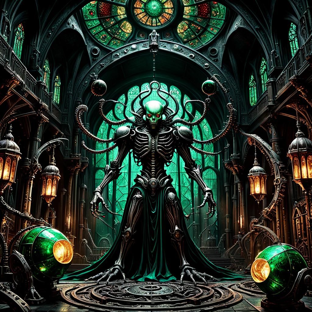 Biomechanical Fantasy Art: The Defeated One