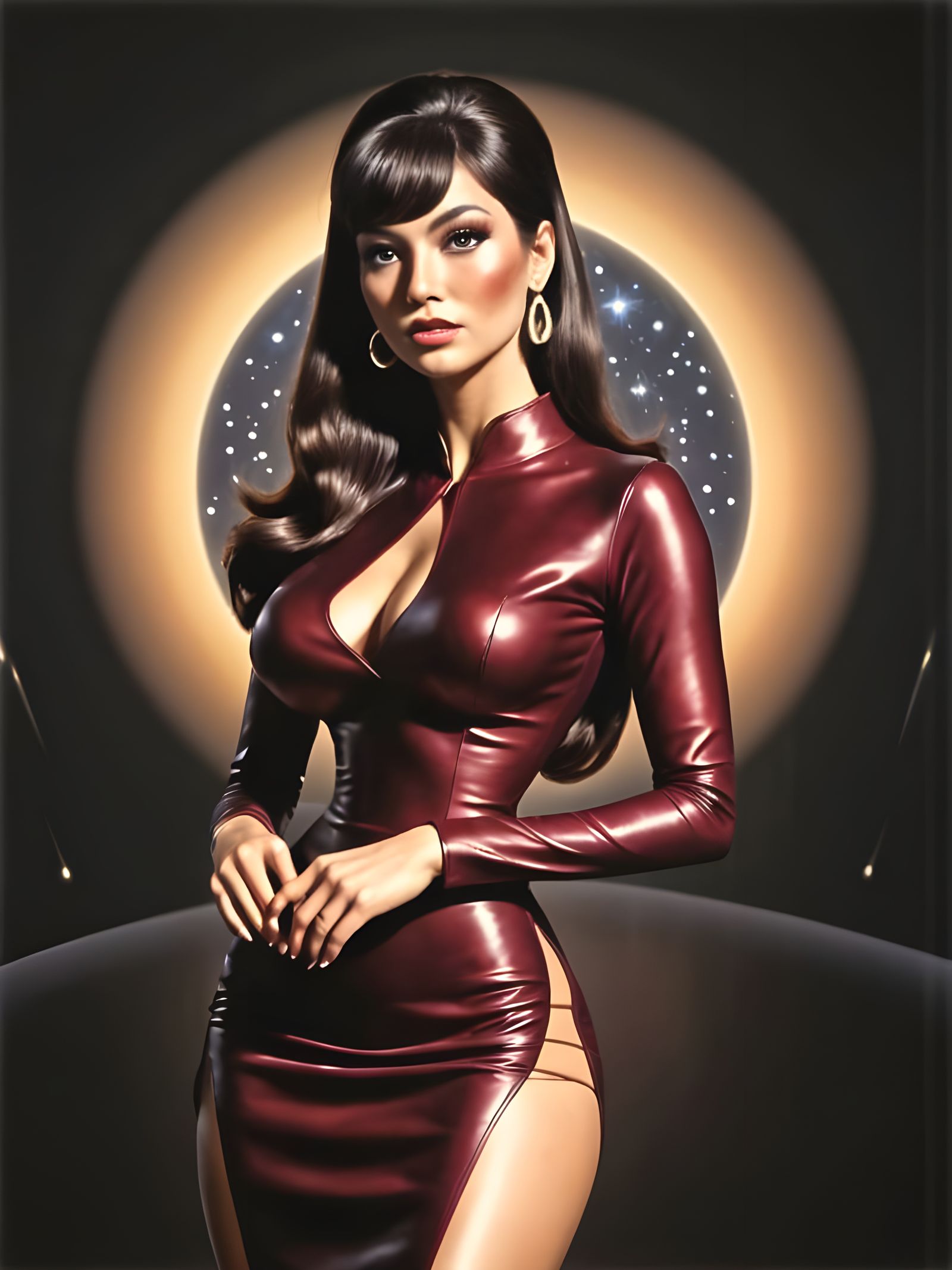 Retro Futuristic Space Empress in Impasto Style