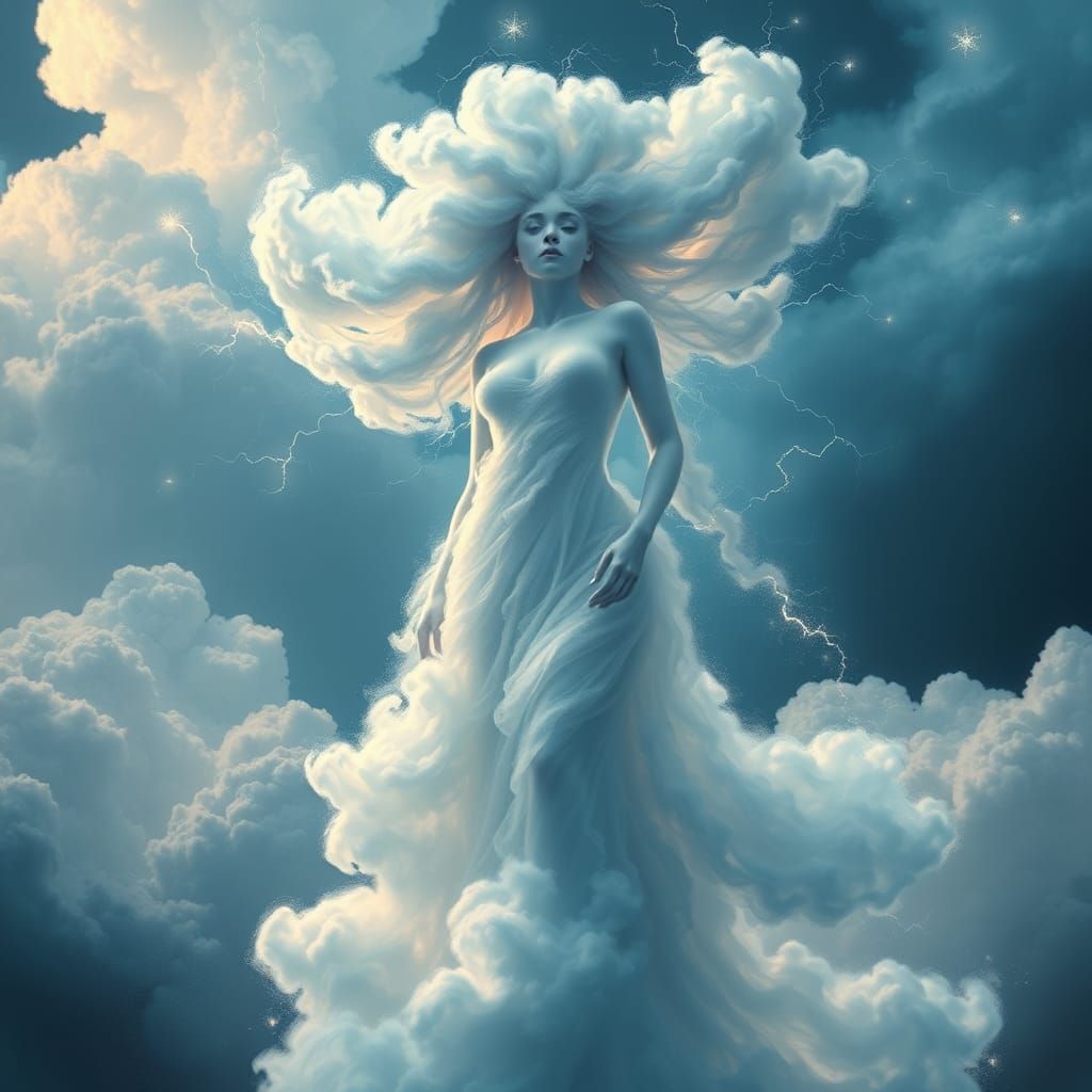 Cloud Woman: A Fantastical Digital Art Concept