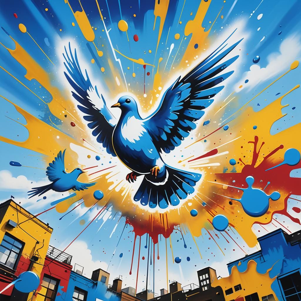 Dove of Peace in Vibrant Graffiti Art