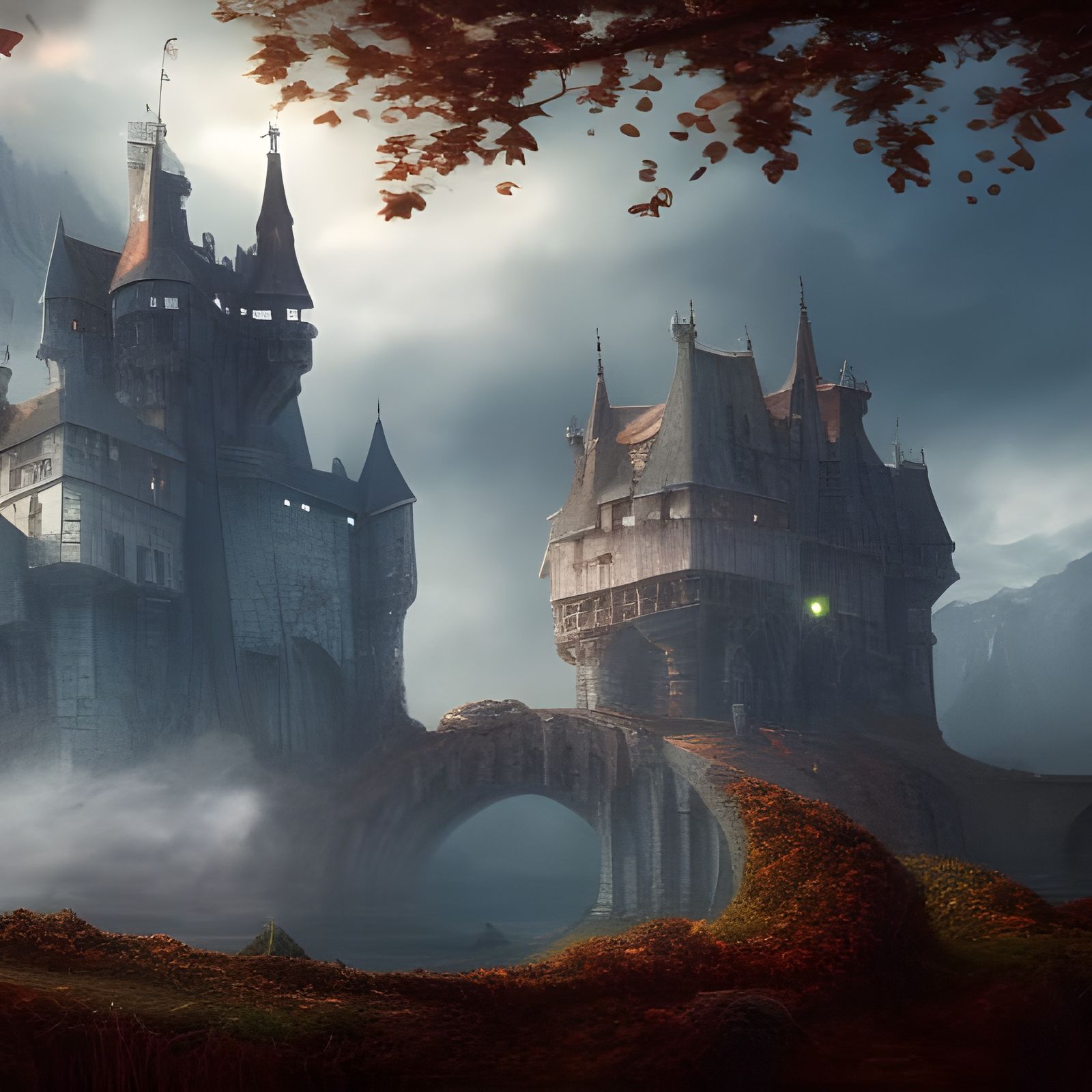 Fantastical Old Castle in Detailed Matte Painting