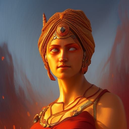 Nisaba: Sumerian Grain Goddess Portrait in Unreal Engine 5