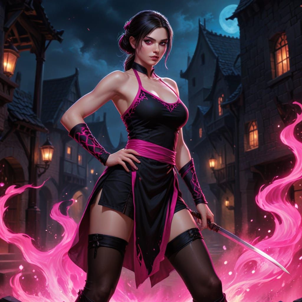 Sassy Princess in Hot Pink Flames