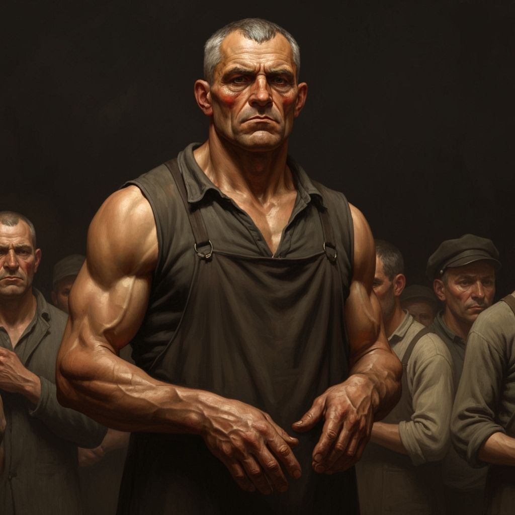 Imposing Man in Realistic Oil Painting Style