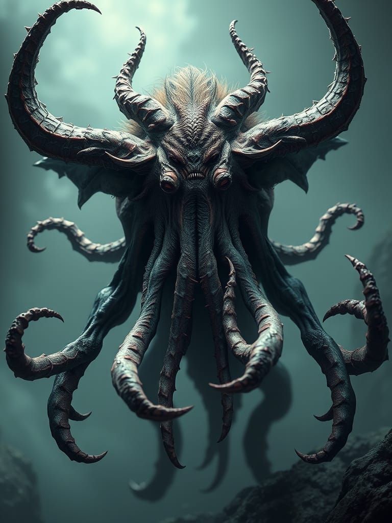 Eldritch Tentacled Horror in 3D Cinematic Style