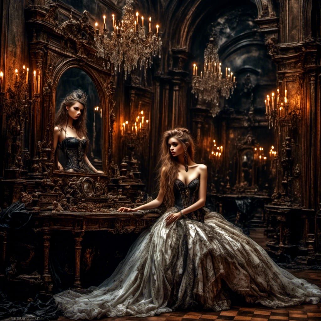 Glamour Portrait of a Nymph in Macabre Style