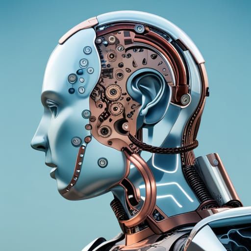 Cyborg Profile with Visible Robotics