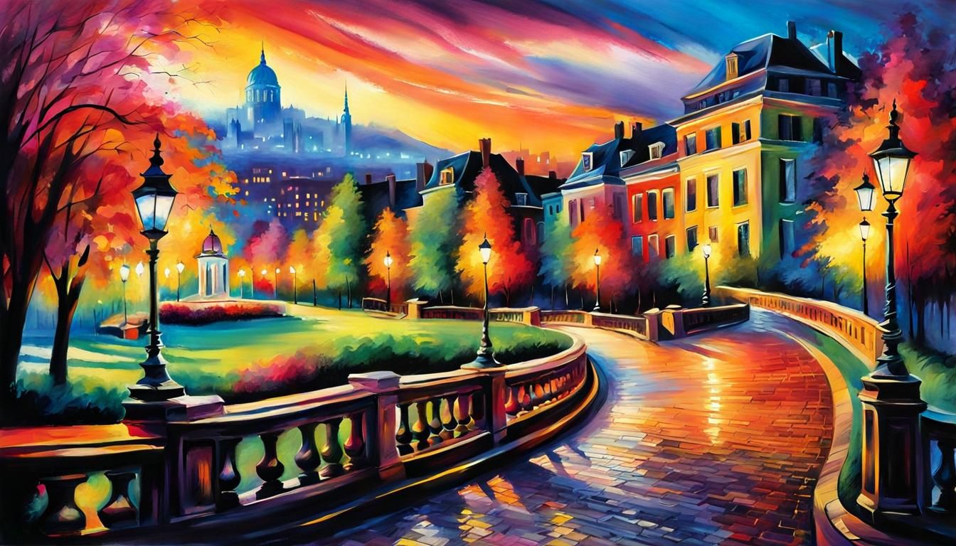 Vibrant Chalk City Digital Illustration