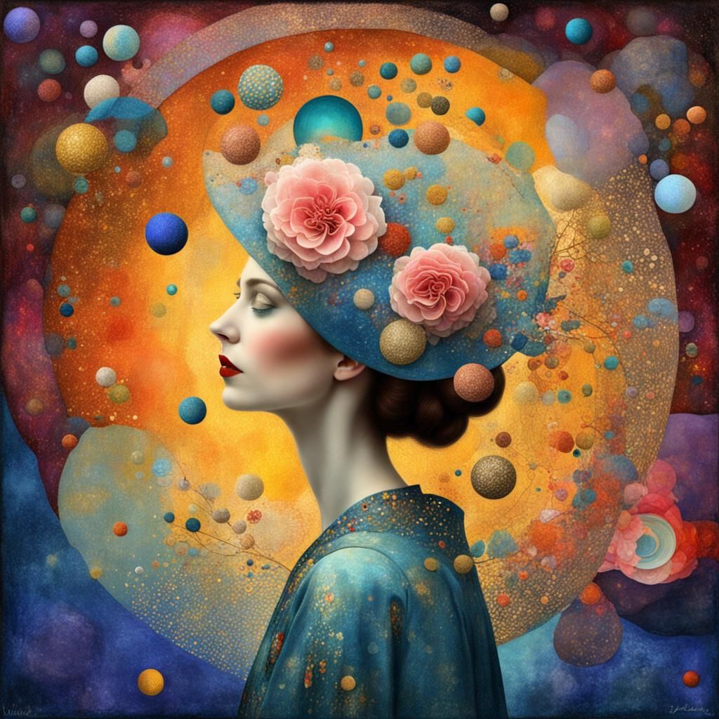 Kinetic Pointillism Digital Art in Pastel Tones