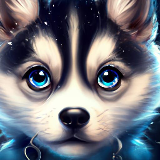 Hyperdetailed Husky Pup Portrait in Unreal Engine 5