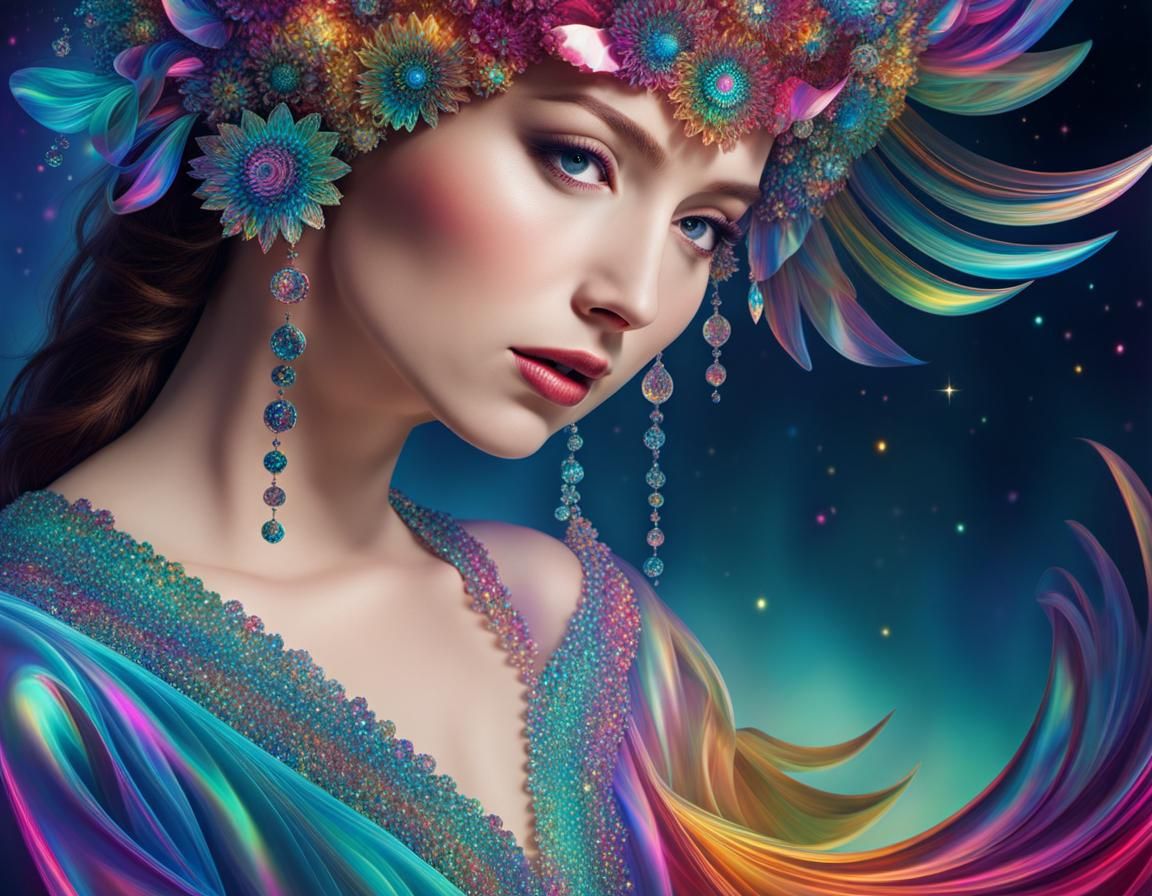 Iridescent Prismatic Optical Math Art Background