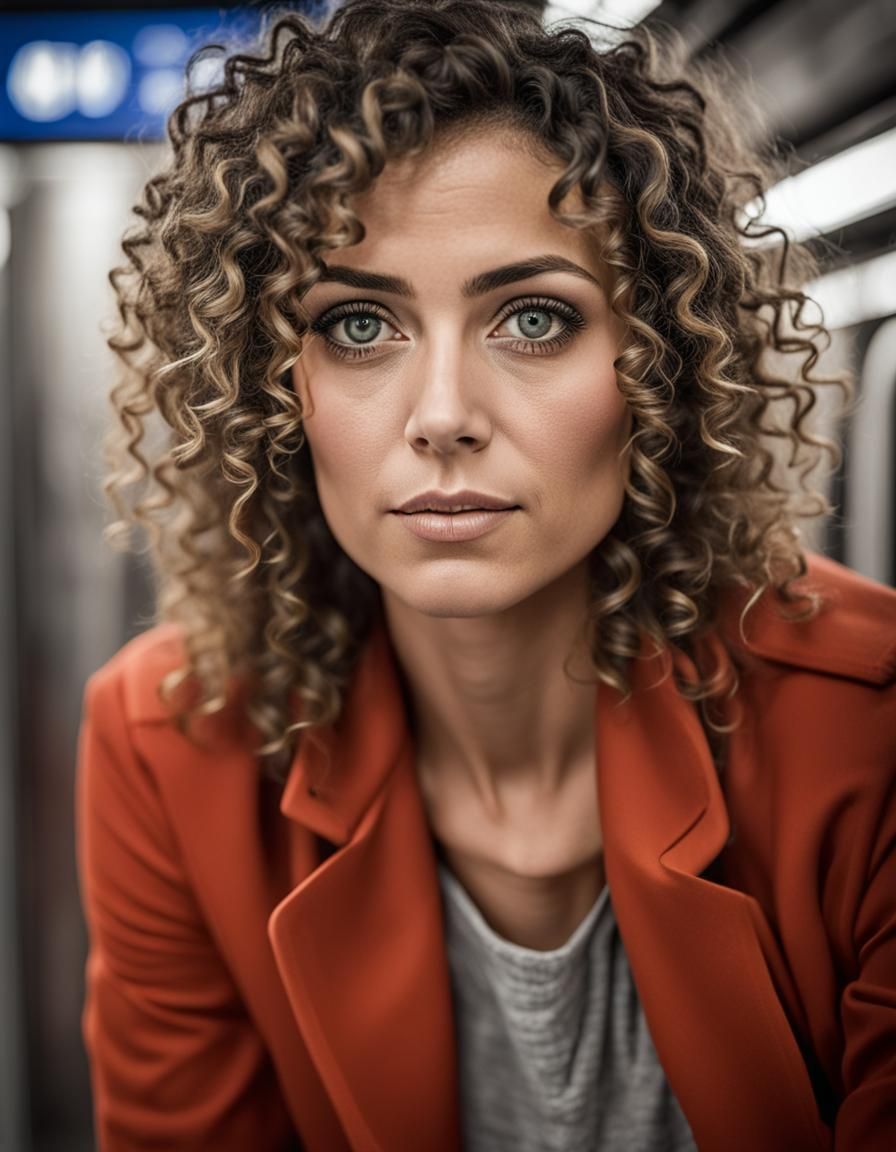 Woman in Subway: Award-Winning B&W Portrait