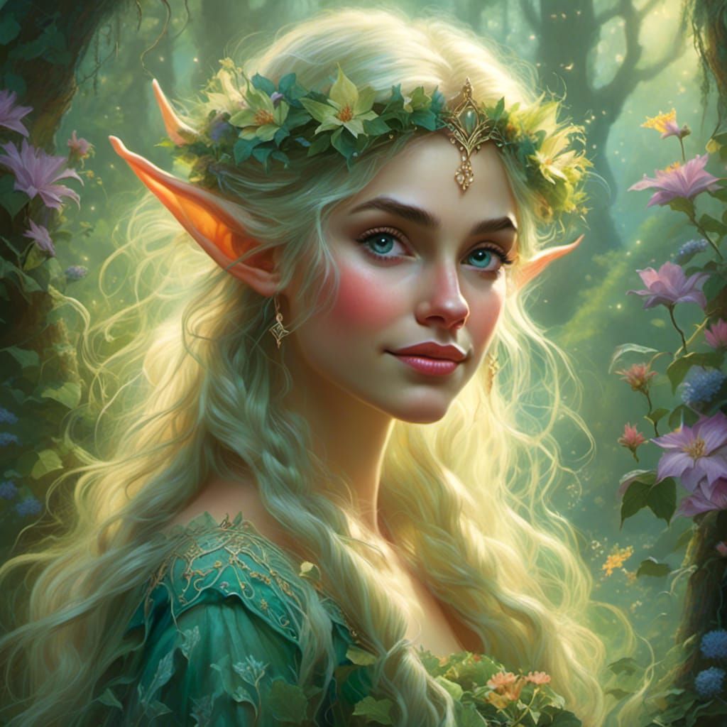 Ethereal Elf Portrait in Fantasy Style