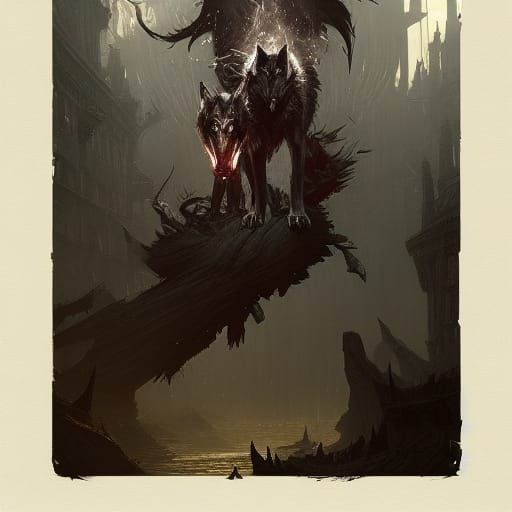 Undead Wolf in Dark Fantasy Concept Art