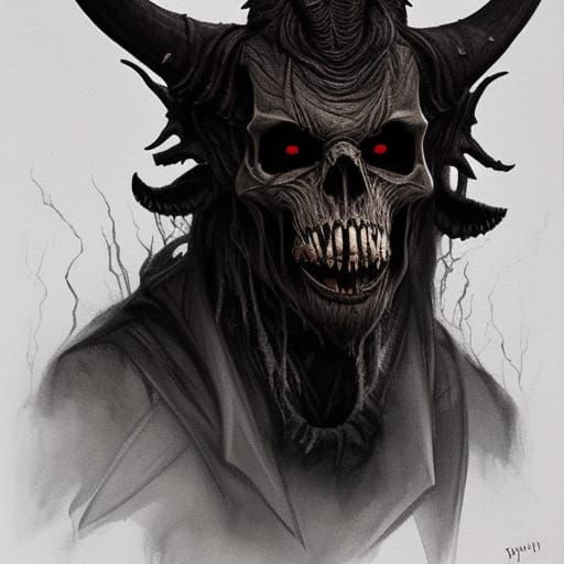 High Gothic Wendigo Skull with Horns