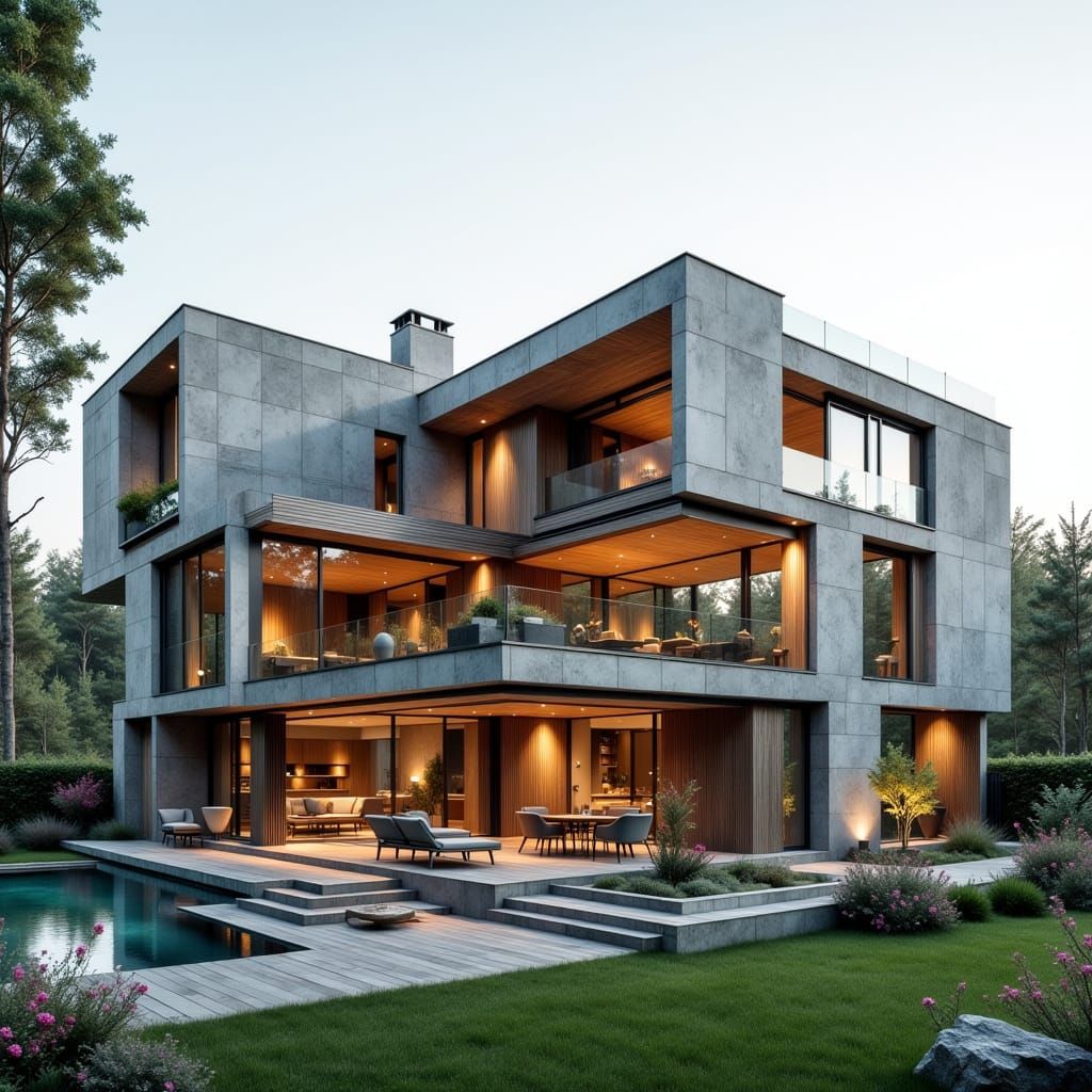 Modern City Villa with Pool and Fruit Trees