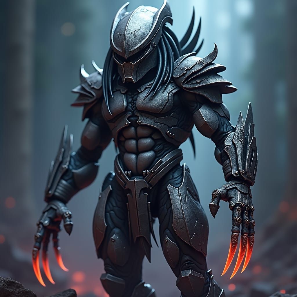 Predator Cyborg in Bio-Boosted Armor: Dark Fantasy Art