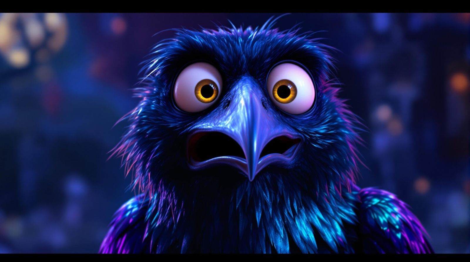 Cartoon Crow in Midnight Horror